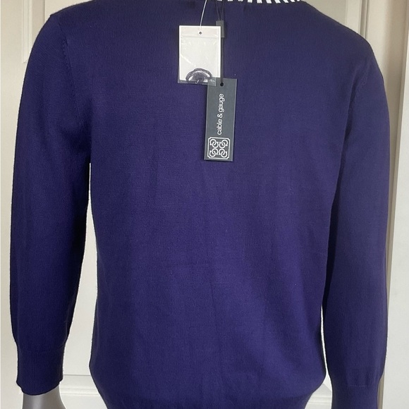 New With Tags Cable and Gauge Cardigan Sweater Size Small Button Front Blue - Picture 4 of 12